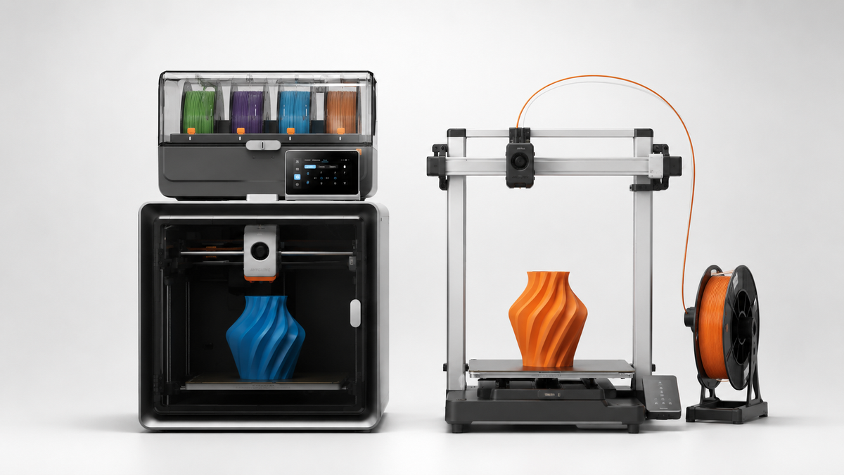 Creality and AnyCubic 3D printers side by side