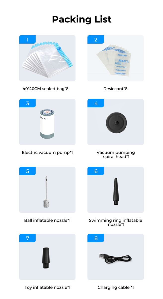 Creality Filament Vacuum Seal Kit (20pcs) with Pump