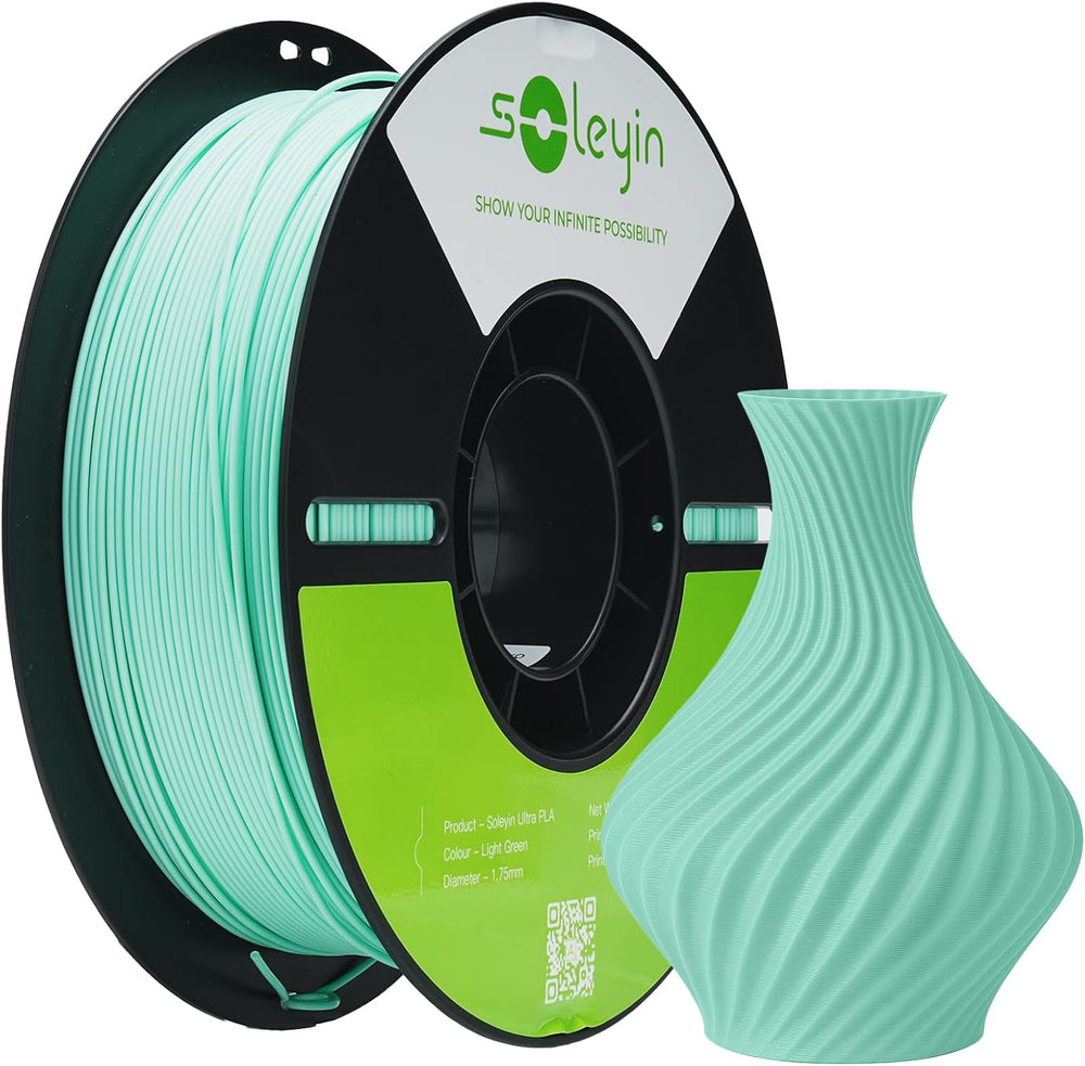 Soleyin Ultra PLA Light Green 1 kg – 1.75 mm High-Speed Pastel Green PLA